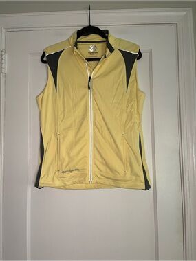 Women’s Medium Second Skin Yellow & Gray Athletic Zip Vest